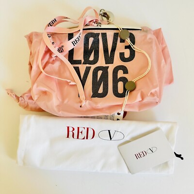 AUTHENTIC RED VALENTINO PRINTED SHELL PINK BACKPACK WITH DUST BAG MADE IN ITALY