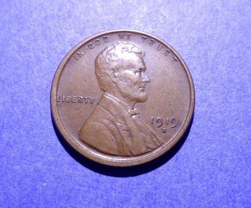 1919-S Lincoln cent  XF