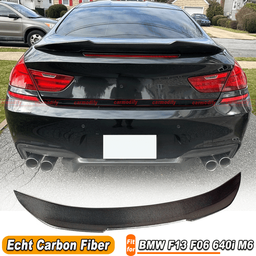 Für BMW F13 F06 640i 650i M6 12-18 Carbon Spoiler Lippe Abrisskante Heckspoiler - Bild 1 von 11