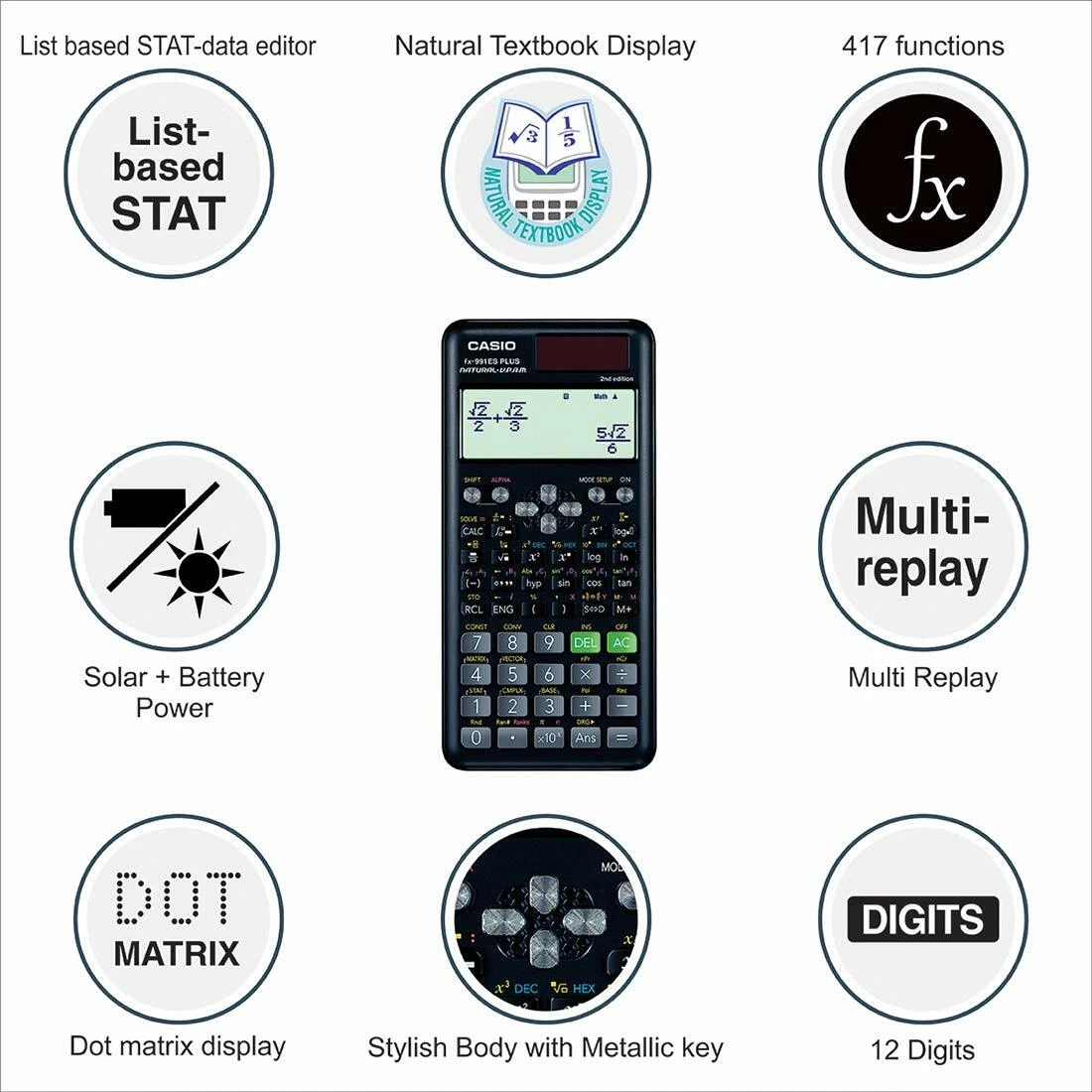 CALCULATRICE SCIENTIFIQUE 417 FONCTIONS CASIO REF: FX-991ESPLUS - Elite  One