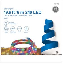 GE StayBright 240-Light 19.6-ft Multicolor Integrated LED Christmas Tape Lights