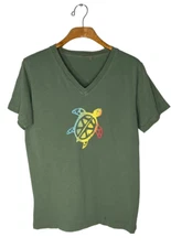 Fresh Produce T-shirt Women's XS Green Short Sleeve Oversize Graphic Tee V-neck