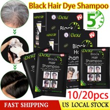 10-20Pcs Dexe Instant 5Min Black Hair Dye Shampoo White Become Black Hair Color