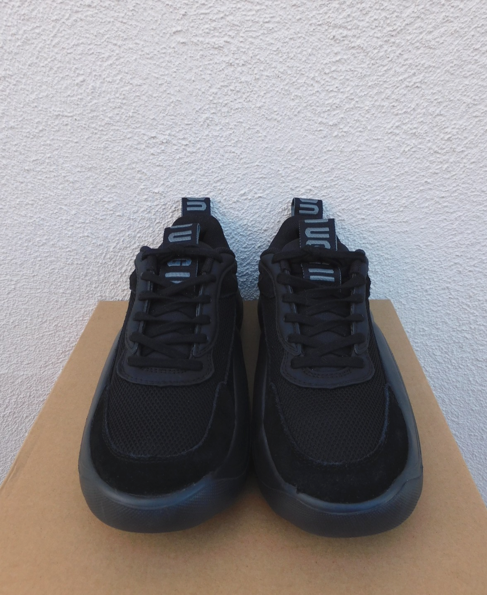 BLACK UGG LA ALTO CLOUD LACE PLATFORM TRAINER SNEAKERS, US 7.5