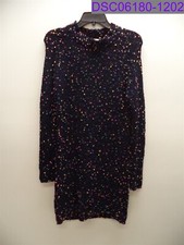 Women's Size XS Cotton Emporium Cozy Speckled Sweater Dress Navy Blue 7259DR