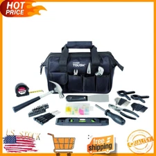89-Pcs Black Household Tool Set Garage Workshop Repair Tools Handy Man Tool Set