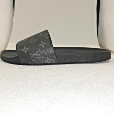 Louis Vuitton Mens Waterfront Monogram Black Slide Sandal Size 9