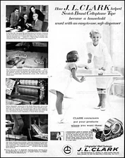 1958 J.L. Clark Mfg mom daughter 3M Scotch Tape vintage photo print ad L39