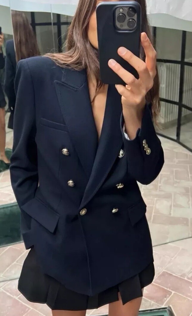 NEAU 4th Double breasted blazer ブラック Zara ZW Collection Straight Fit Double-Breasted Blazer — UFO