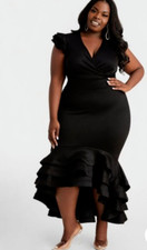 Masseys Tiered Hi Low Evening Dress Size Medium