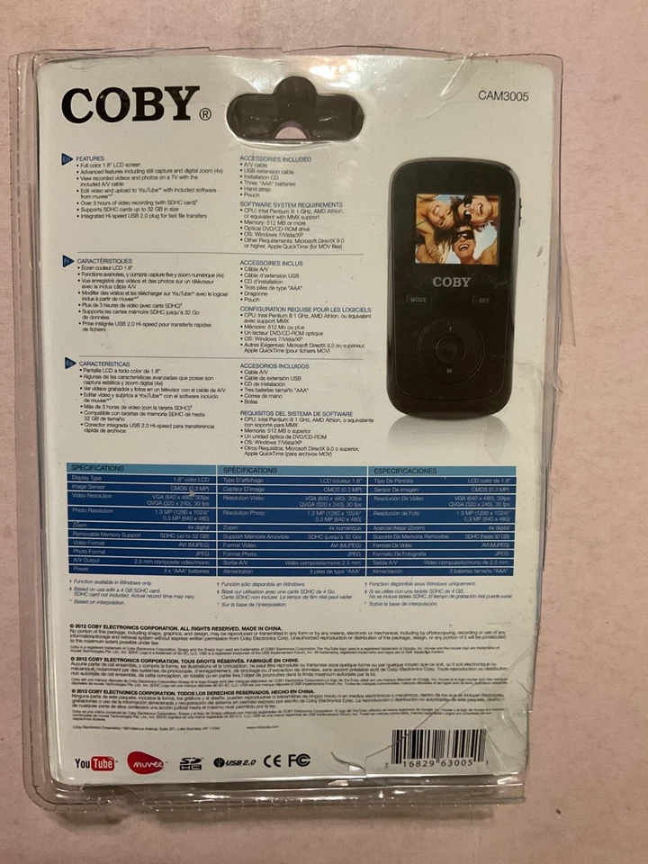 Coby Snapp 4X Optical Zoom 1.3 LCD Standard Def.  Digital Camcorder no SDHC card - Image 2 of 4