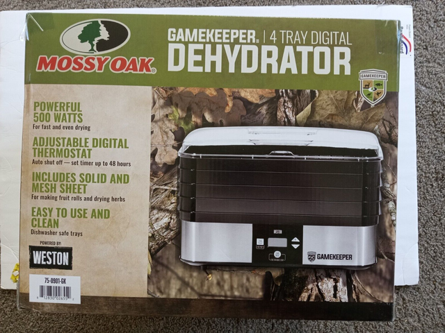 Weston Mossy Oak Gamekeeper 4 Tray Digital Dehydrator Black 500 Watts ...