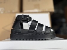 femme luxe black leather gladiator platform sandals, chunky dtrappy design,Uk