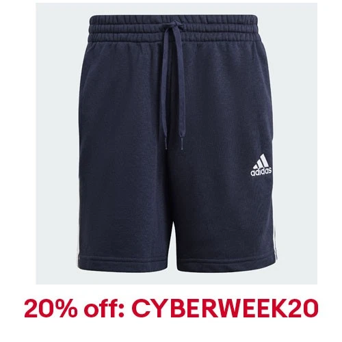 adidas men Essentials French Terry 3-Stripes Shorts