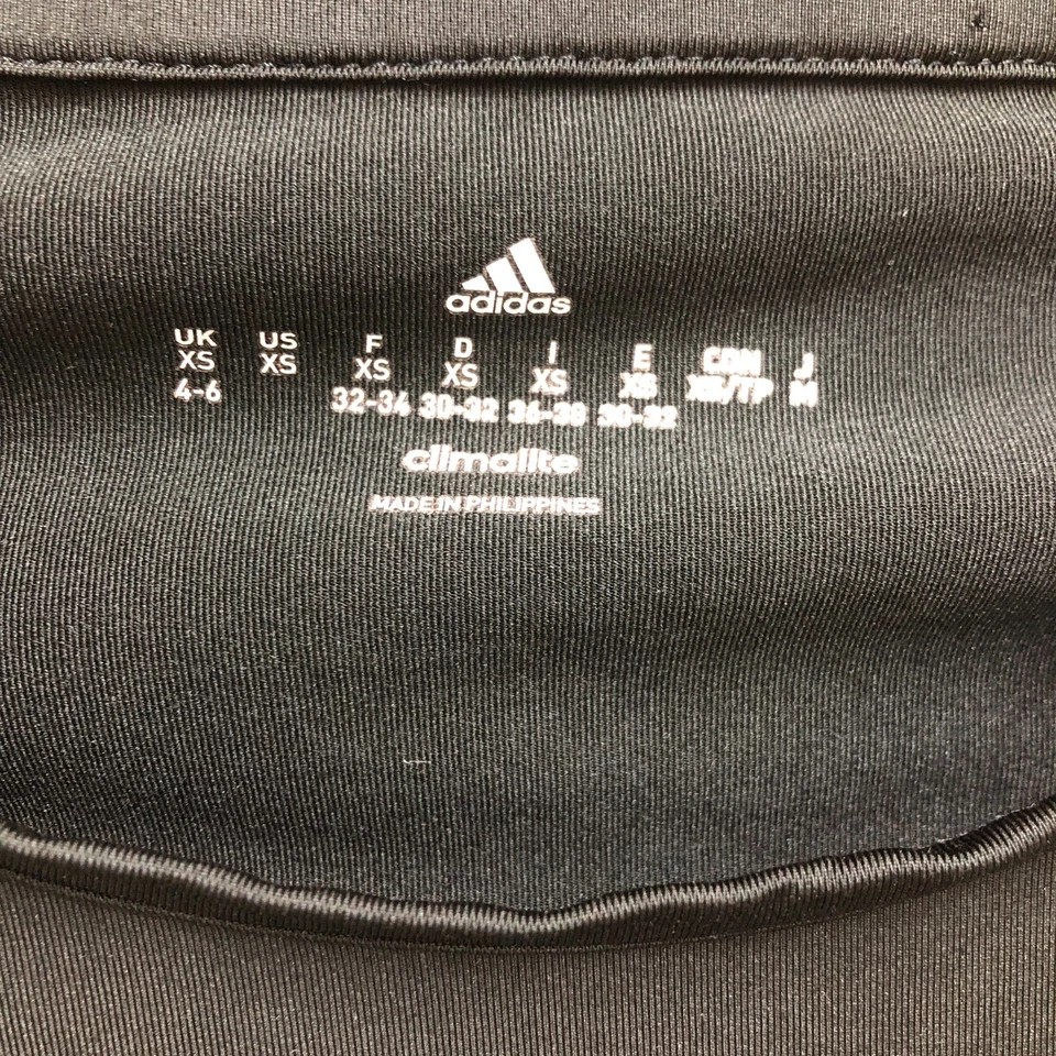 Camiseta Adidas Top Extra Pequeña Adulto Negra Climalite Rayas Manga Corta Mujer XS Foto 4 de 4