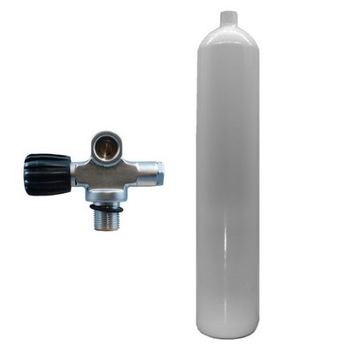SF-1: 8.5L Concave 232 Bar Steel Bottle White ECS with Bridge Valve Handwheel Left