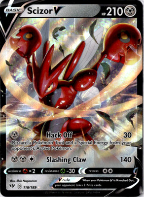 SWSH03: Darkness Ablaze Scizor V 118/189 Holo