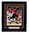 Claude Giroux Autographed 11x14 Photo Sidney Crosby Hit  Flyers Framed PSA/DNA