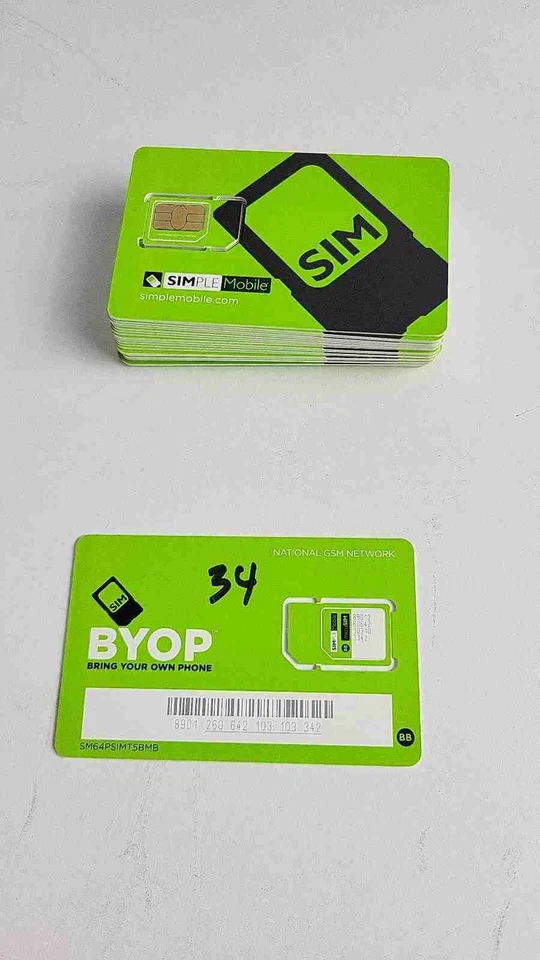 35 X Simple Mobile Commissionable Sim Card - No Plan - Full Size Sim - Image 4 of 4