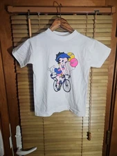 Vintage 90s Kids Betty Boop Cute Art Kids Cartoon Tee T Shirt Sz Large 14.5x18.5