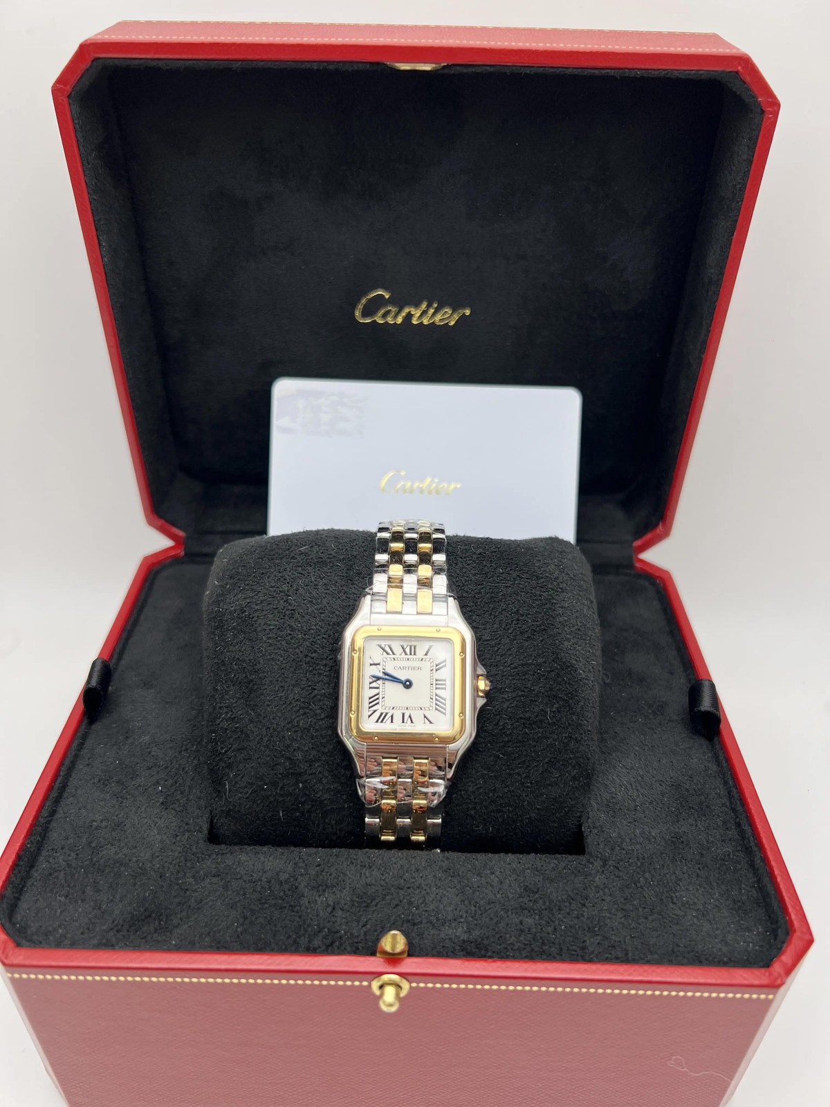 Cartier シルバー 置時計 2025 Cartier Panthere Medium 18K Two Tone Silver Dial W2PN0007 Box
