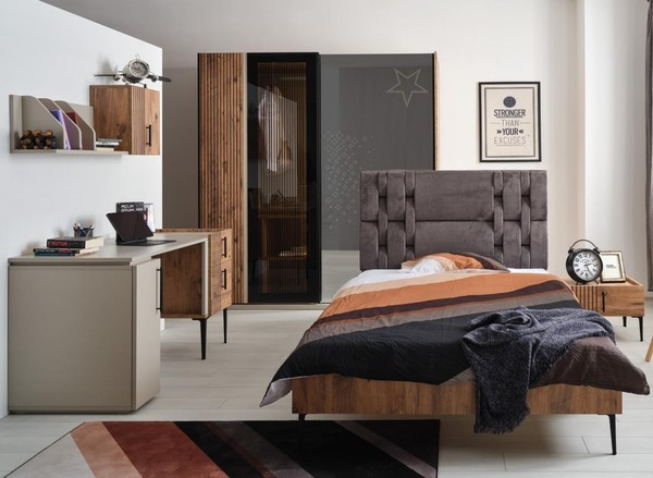 Schlafzimmer MöBel Jugendzimmer Kinderzimmer Bett Kleiderschrank 4Tlg.-image