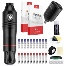Dragonhawk Atom Wireless Tattoo Gun Pen Machine Kit - Complete Beginner Tatto...