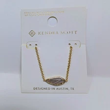Kendra Scott Faye Gold Chain 16" Gray Agate Necklace