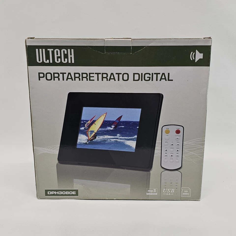 ULTECH Digital Photo Frame DPH3080EWith Remote Control USB 2.0 SD MMC Music MP3  - Image 3 of 4