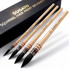 100% Real Squirrel Hair Watercolor Paint Brushes Set – Mop round Fine Tip Profes