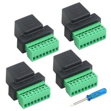 4 PCS RJ45 Screw Terminal Adaptor Connector RJ45 8P8C Female Jack to 8 Pin Sc...