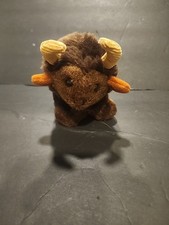 Dakin 5" Mini Brown Bull w/ Horns Plush Toy Doll 1983 Vintage