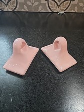Vintage Ceramic Medium Pink Towel Bar Brackets NOS USA