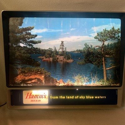 Vintage 1960 s Hamm s Beer TV Rippler Motion Moving Water Lighted Beer Sign
