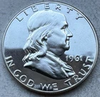 1961 Proof Franklin Half Dollar 90% Silver-INV#8347