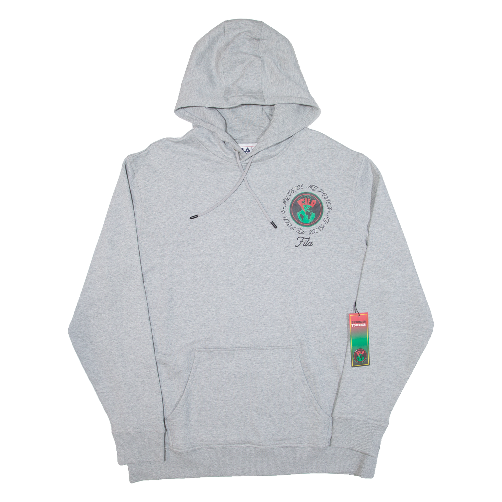 FILA My Power. Felpa con cappuccio uomo My Voice grigia XL