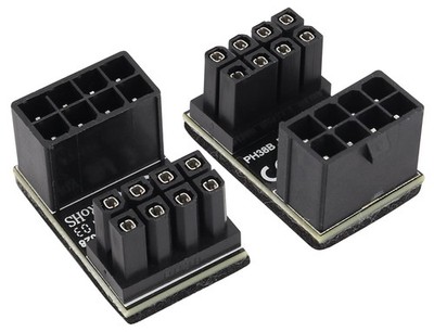AAOTOKK 2Pack 180 Degree ATX 8 Pin Graphics Card Power Supply 8 Pin, UP 
