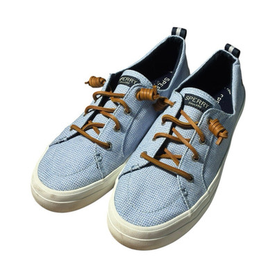 Men s 9.5 Sperry Crest Vibe Men s Low Top Lace-Up Sneakers Blue Canvas STS85240