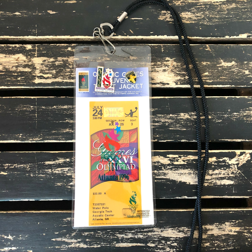 1996 Olympics Atlanta Georgia Ticket Water Polo Pins Vintage Sports Memorabilia - Picture 1 of 9