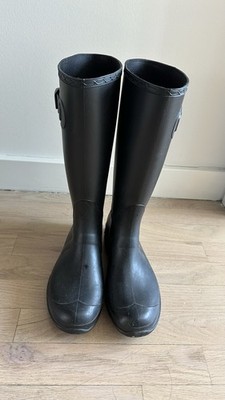 Kamik Women s Black Knee High Rain Boots Buckle Accent Rubber Pull On