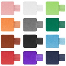 24 Pcs Self-adhesive Pen Elastic Notebook Band Holders PU Leather Loop Sticky...