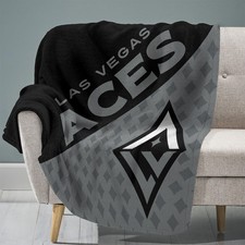 Sleep Squad Las Vegas Aces Logo 60 x 80 Raschel Plush Blanket A Super-Soft WN...