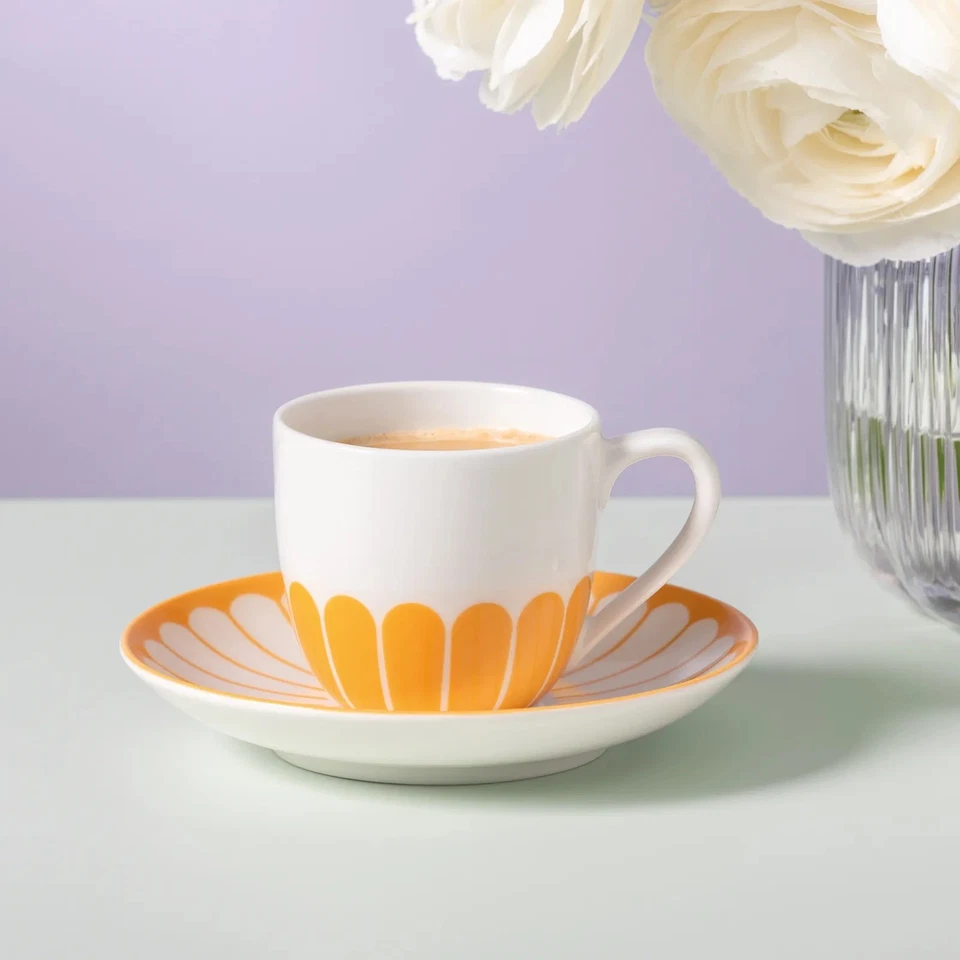 Villeroy & Boch Fleur Soleil Tasse de Café Espresso 70ml avec Soucoupe 15cm - Photo 2/2