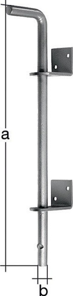Bodenschieber Verzinkt L500Xs16Mmstahl Verzinkt Abstand Bolzen - Tor 40 Mm Gah-image
