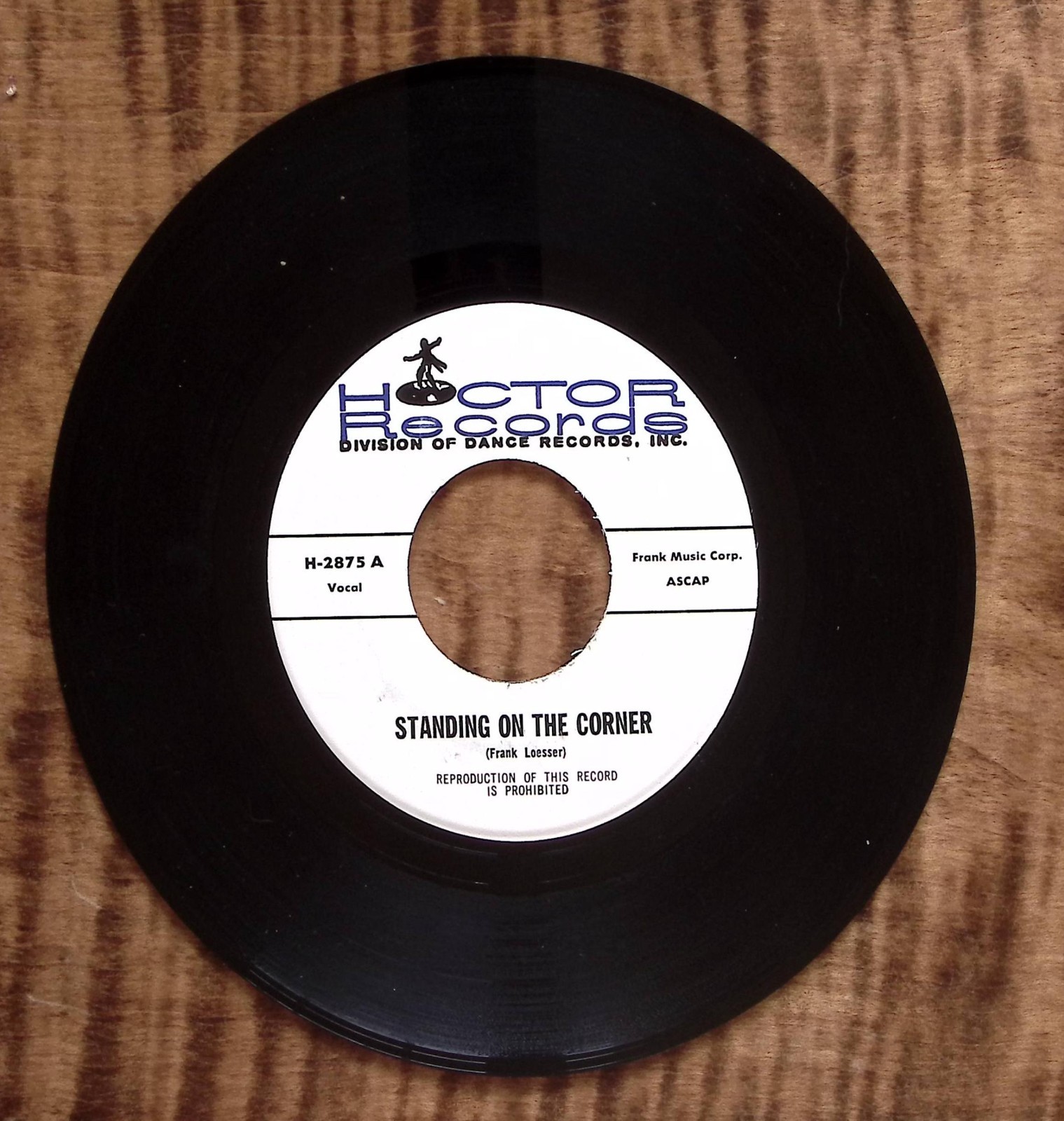 FRANK LOESSER  STANDING ON THE CORNER HOCTOR RECORDS VINYL 45 84-4