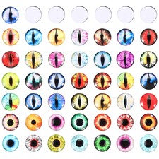 100Pcs 14mm Dragon Eyes Round Glass Eyes Animals Crochet Eyes Mixed Color