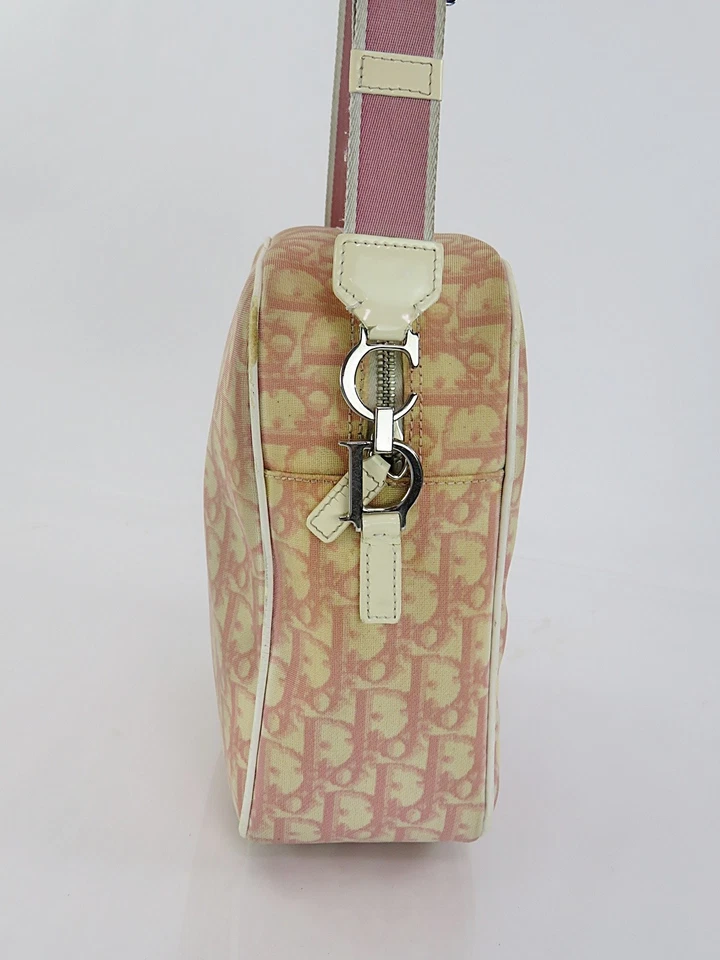 Auténtico Bolso Bandolera CHRISTIAN DIOR Rosa Trotter Lona Hombro Cartera #60563 Foto 4 de 4