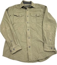 Grizzly Mountain Flannel Shirt Men  s M Button Up Heavy Cotton Long Sleeve Green