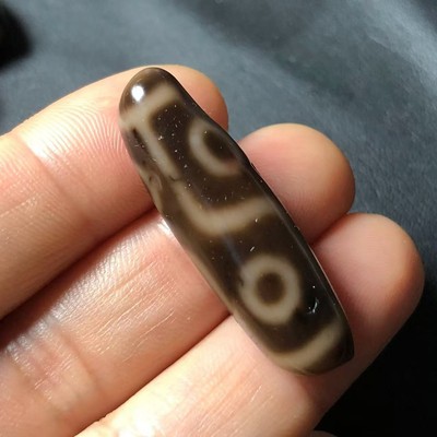 Power Magic Tibetan Old Agate Ivory Color 6Eye Totem dZi Bead Amulet