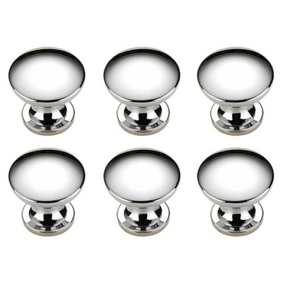 6x Schranktürgriffe Schrankknöpfe Schubladengriffe 22 mm chrom mit Schrauben
